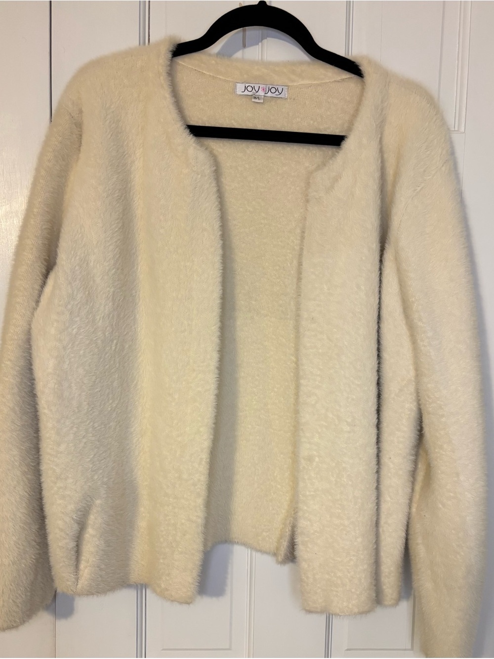 Joy Joy Cream Cozy Open-Front Women's Sweater
